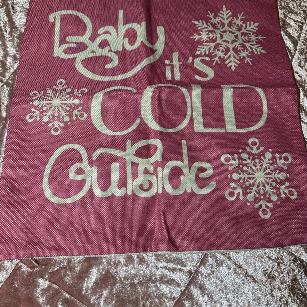 Pink Holiday Pillow Cover 18x18”